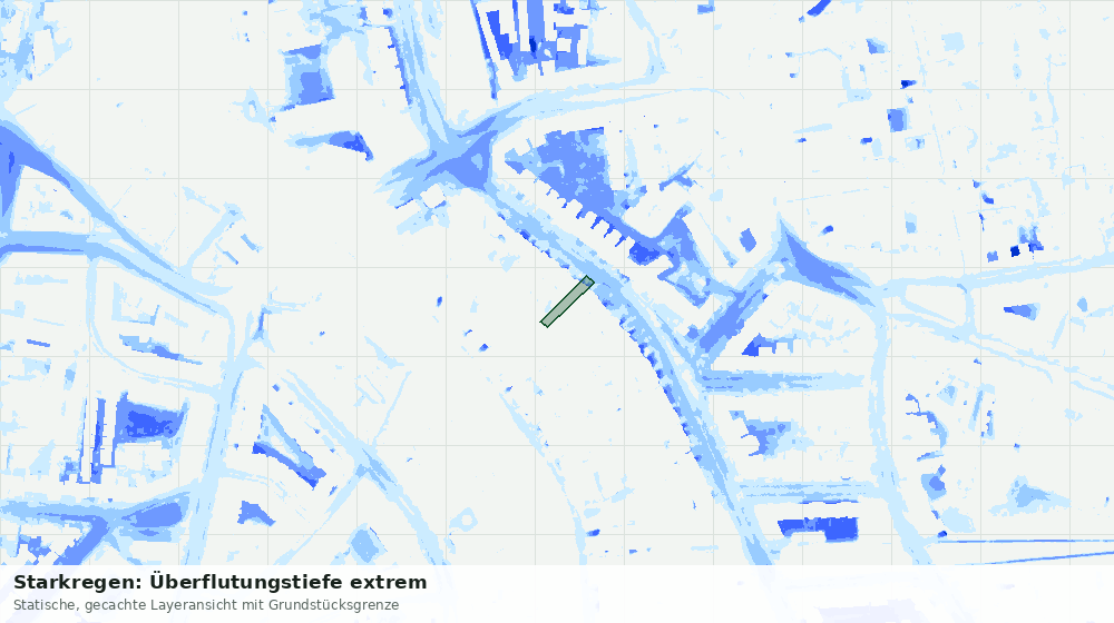 Statische Kartenansicht: Starkregen: Überflutungstiefe extrem