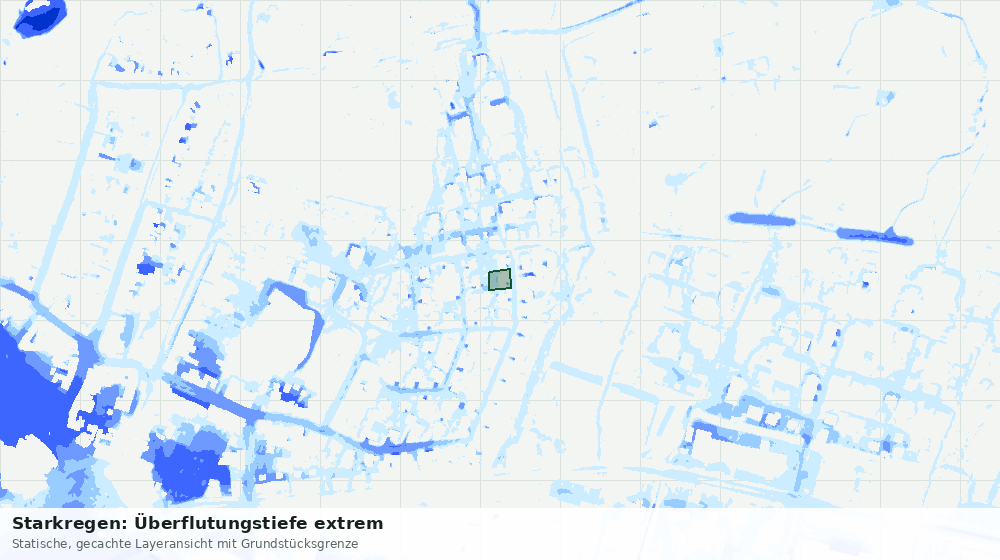 Statische Kartenansicht: Starkregen: Überflutungstiefe extrem