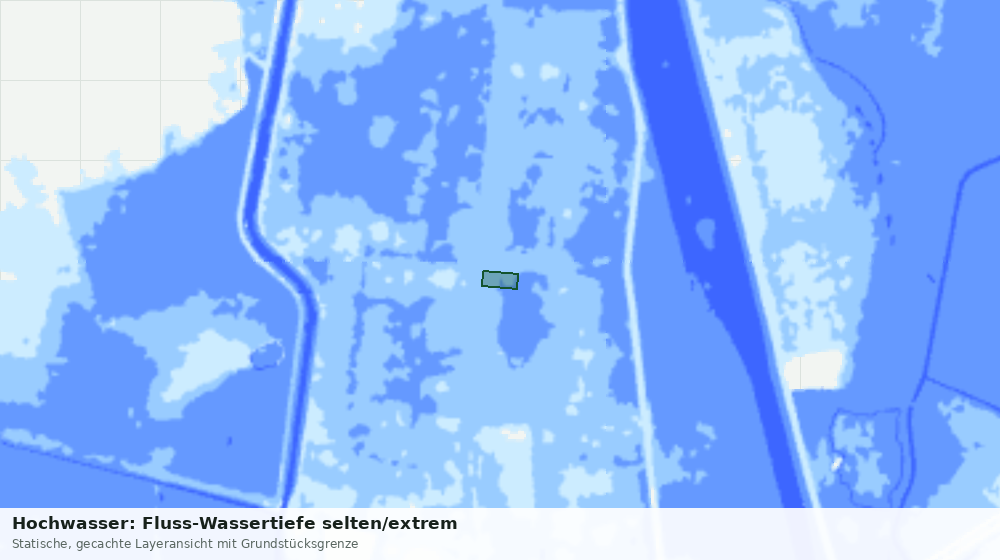 Statische Kartenansicht: Hochwasser: Fluss-Wassertiefe selten/extrem