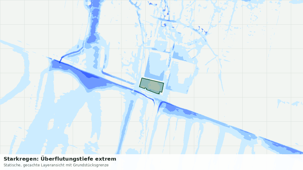 Statische Kartenansicht: Starkregen: Überflutungstiefe extrem