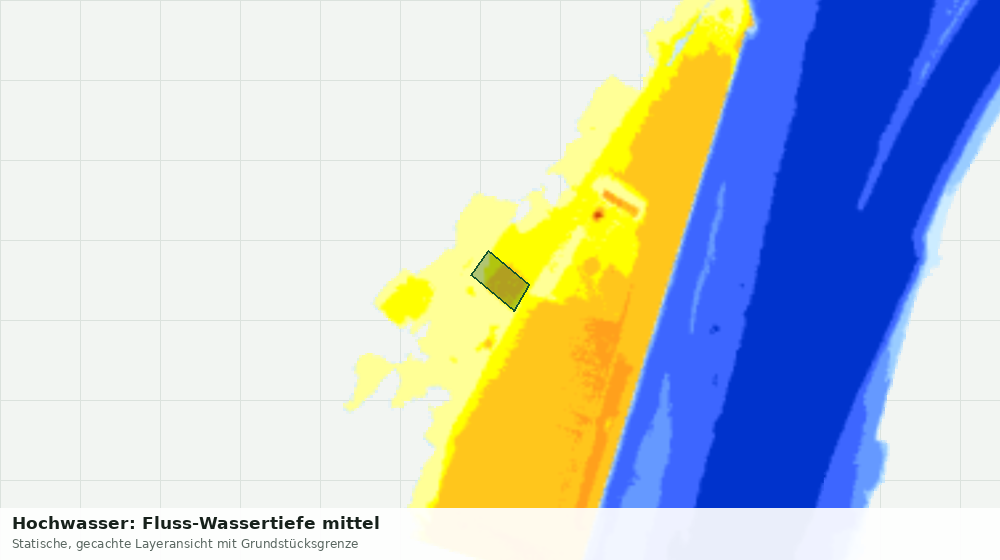 Statische Kartenansicht: Hochwasser: Fluss-Wassertiefe mittel