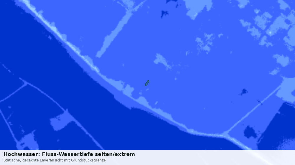 Statische Kartenansicht: Hochwasser: Fluss-Wassertiefe selten/extrem