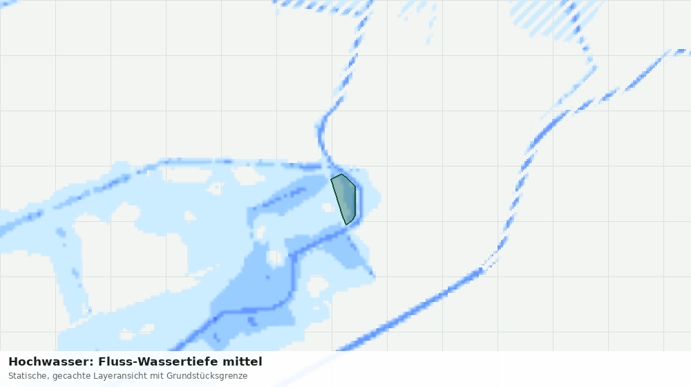 Statische Kartenansicht: Hochwasser: Fluss-Wassertiefe mittel