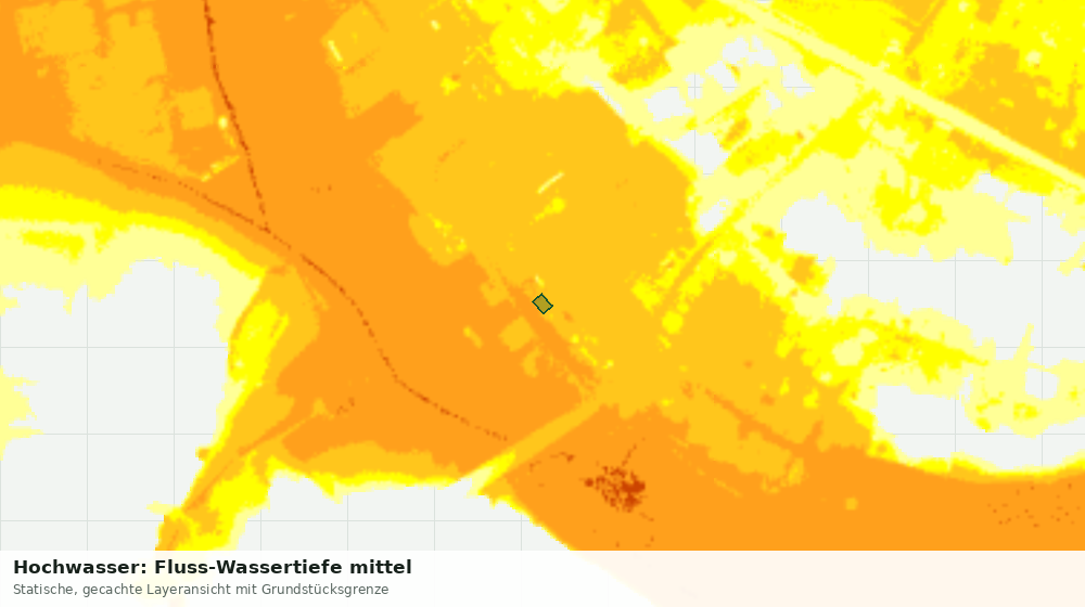 Statische Kartenansicht: Hochwasser: Fluss-Wassertiefe mittel
