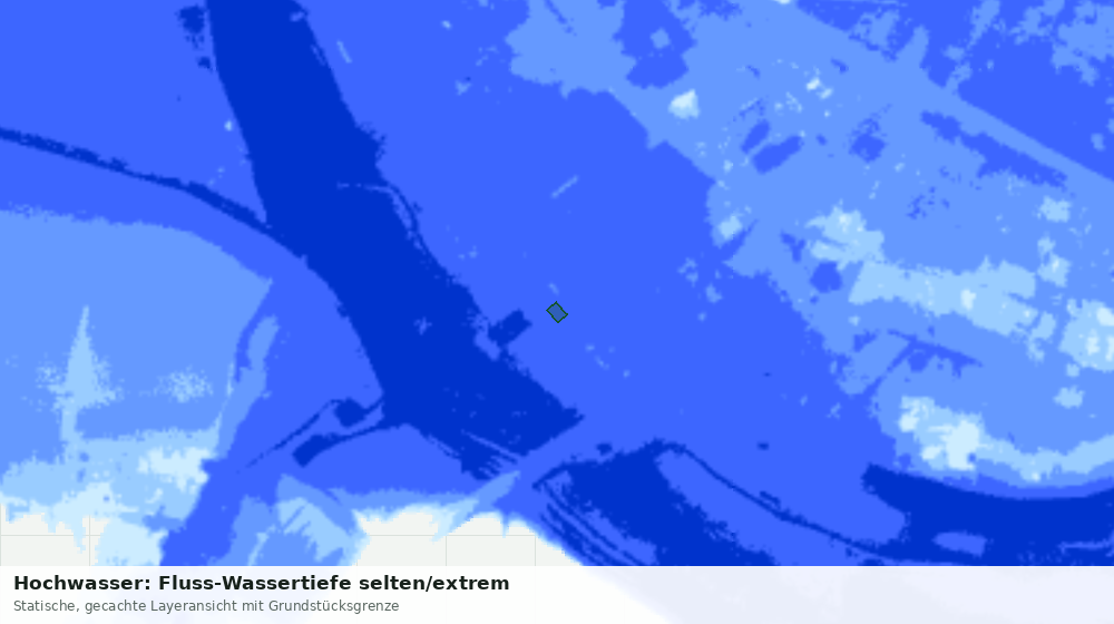 Statische Kartenansicht: Hochwasser: Fluss-Wassertiefe selten/extrem