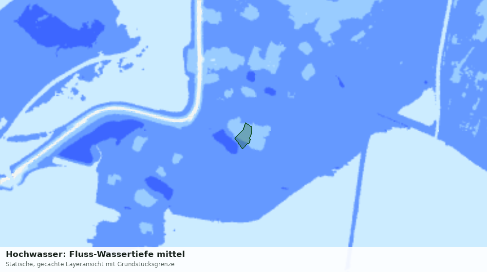 Statische Kartenansicht: Hochwasser: Fluss-Wassertiefe mittel