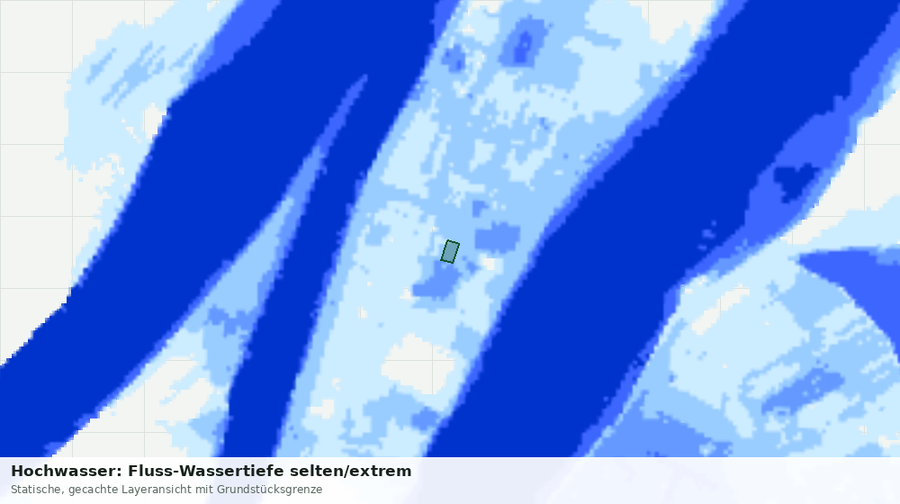 Statische Kartenansicht: Hochwasser: Fluss-Wassertiefe selten/extrem