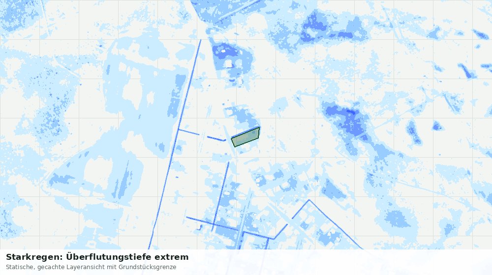 Statische Kartenansicht: Starkregen: Überflutungstiefe extrem