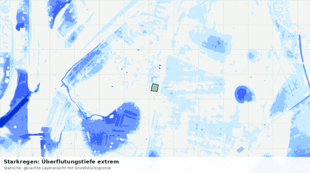 Statische Kartenansicht: Starkregen: Überflutungstiefe extrem