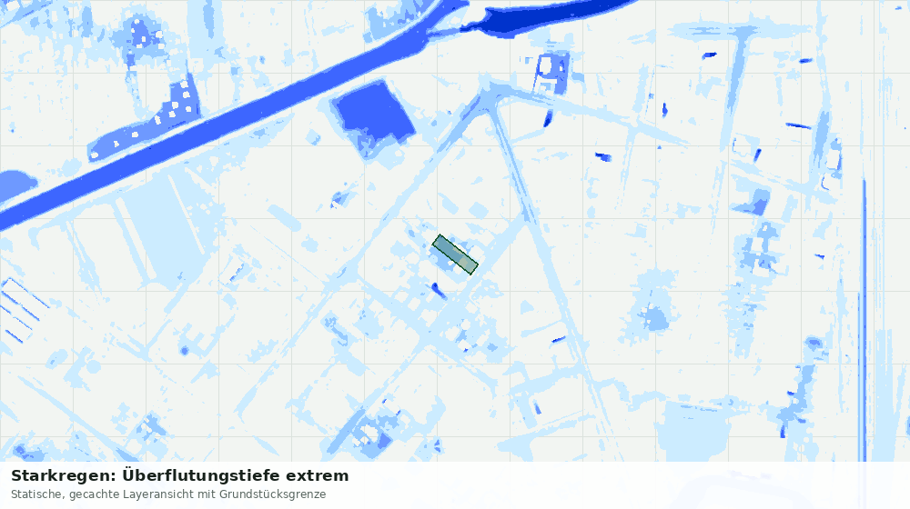 Statische Kartenansicht: Starkregen: Überflutungstiefe extrem