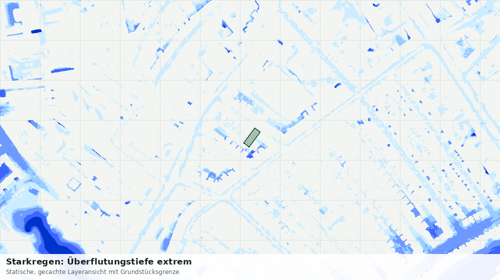 Statische Kartenansicht: Starkregen: Überflutungstiefe extrem