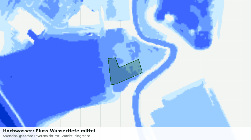 Statische Kartenansicht: Hochwasser: Fluss-Wassertiefe mittel