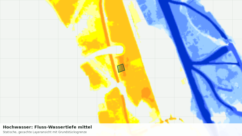 Statische Kartenansicht: Hochwasser: Fluss-Wassertiefe mittel