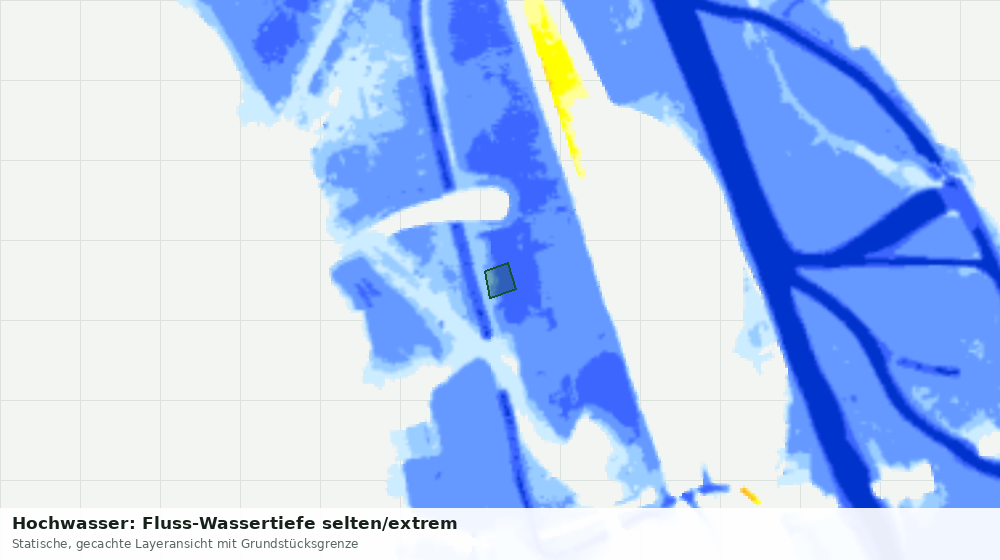 Statische Kartenansicht: Hochwasser: Fluss-Wassertiefe selten/extrem