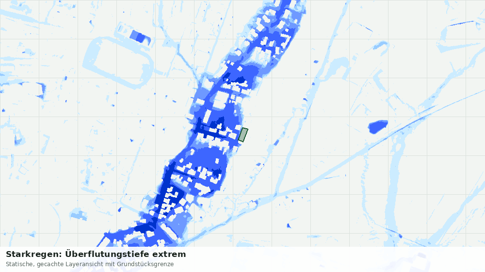 Statische Kartenansicht: Starkregen: Überflutungstiefe extrem