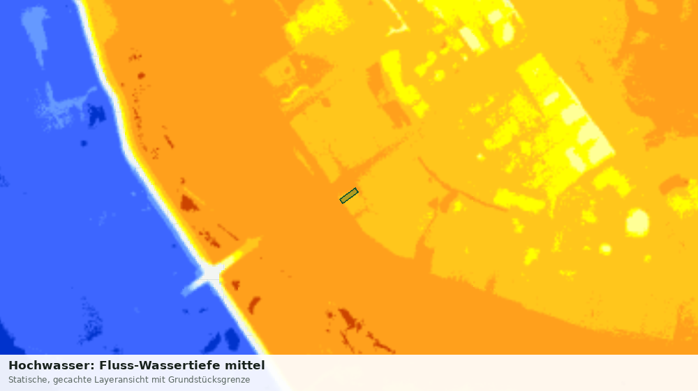 Statische Kartenansicht: Hochwasser: Fluss-Wassertiefe mittel