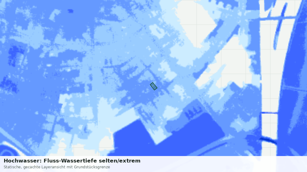 Statische Kartenansicht: Hochwasser: Fluss-Wassertiefe selten/extrem