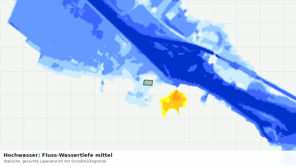 Statische Kartenansicht: Hochwasser: Fluss-Wassertiefe mittel