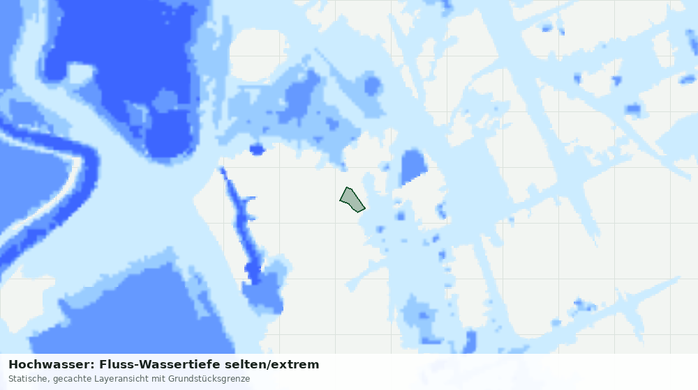Statische Kartenansicht: Hochwasser: Fluss-Wassertiefe selten/extrem