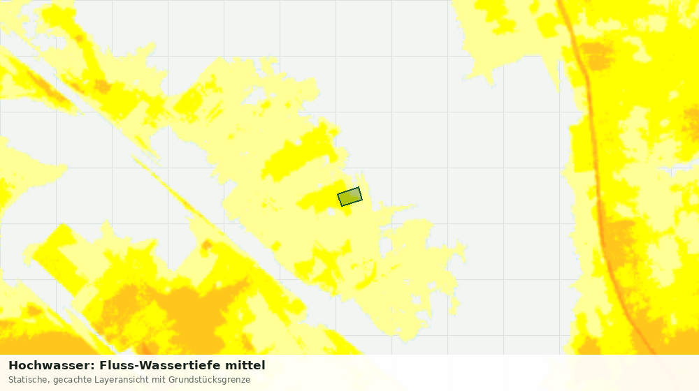 Statische Kartenansicht: Hochwasser: Fluss-Wassertiefe mittel