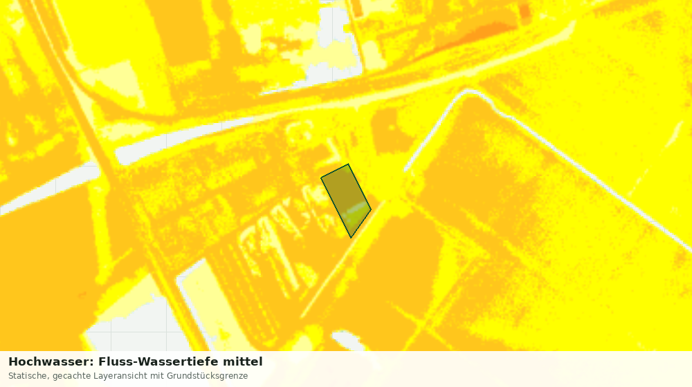 Statische Kartenansicht: Hochwasser: Fluss-Wassertiefe mittel