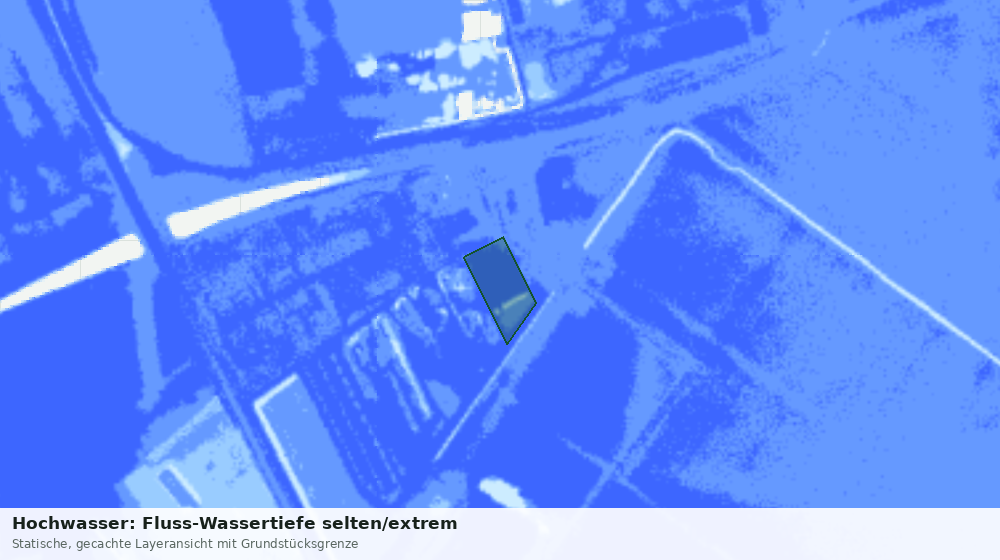 Statische Kartenansicht: Hochwasser: Fluss-Wassertiefe selten/extrem