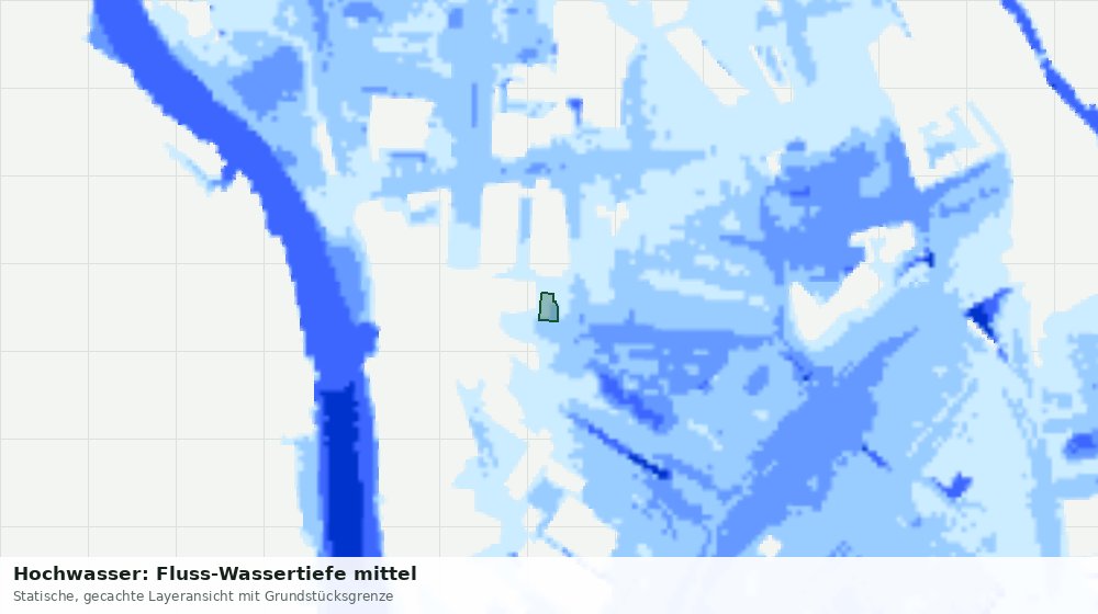 Statische Kartenansicht: Hochwasser: Fluss-Wassertiefe mittel