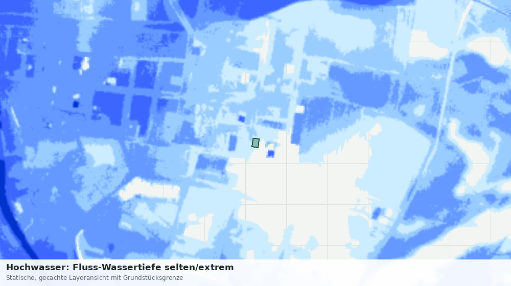 Statische Kartenansicht: Hochwasser: Fluss-Wassertiefe selten/extrem