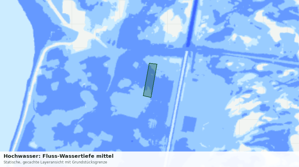 Statische Kartenansicht: Hochwasser: Fluss-Wassertiefe mittel
