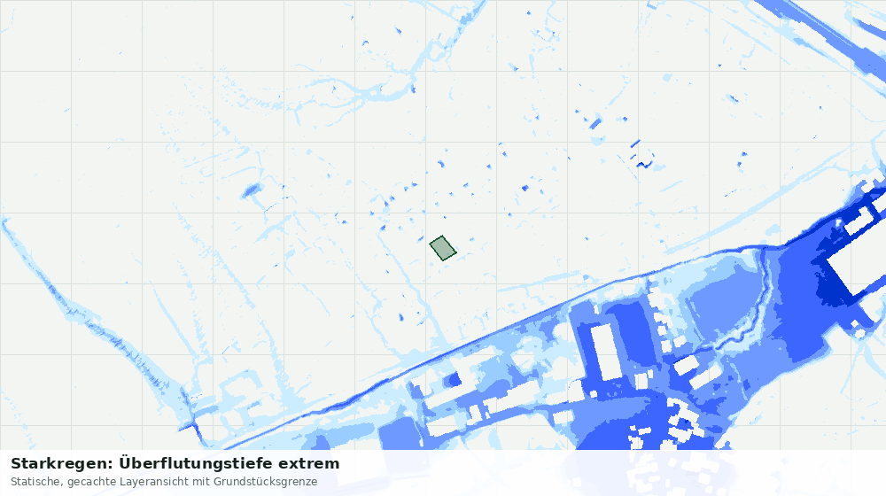 Statische Kartenansicht: Starkregen: Überflutungstiefe extrem