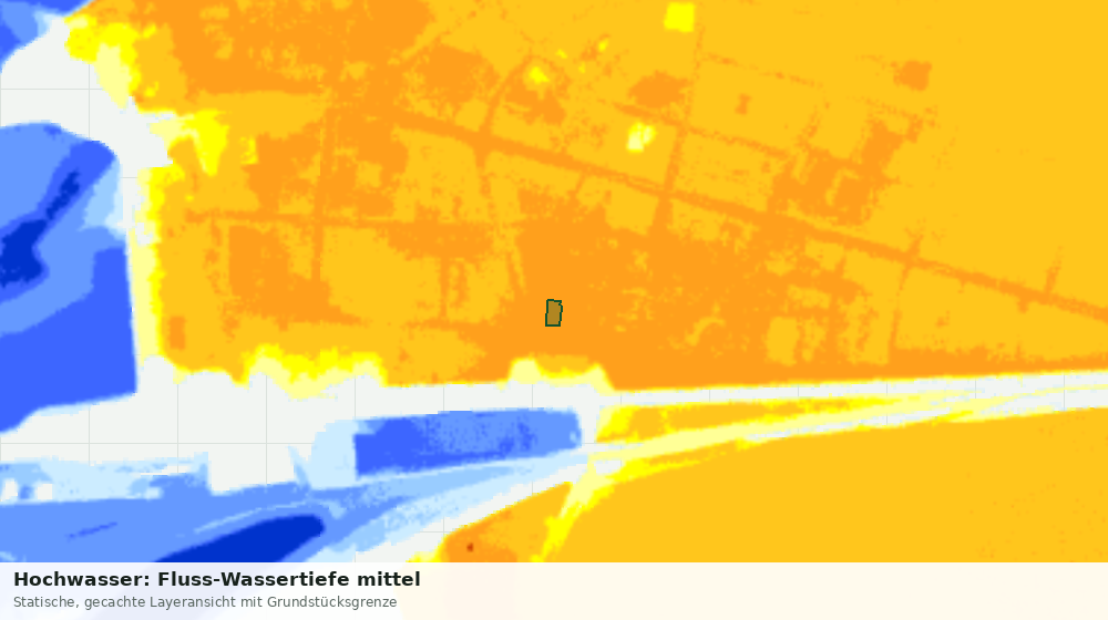 Statische Kartenansicht: Hochwasser: Fluss-Wassertiefe mittel