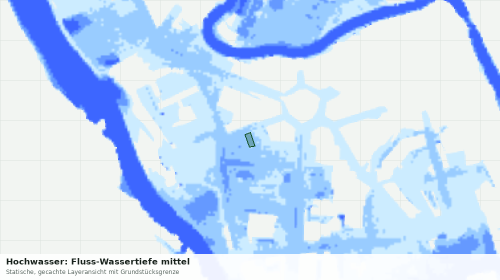 Statische Kartenansicht: Hochwasser: Fluss-Wassertiefe mittel