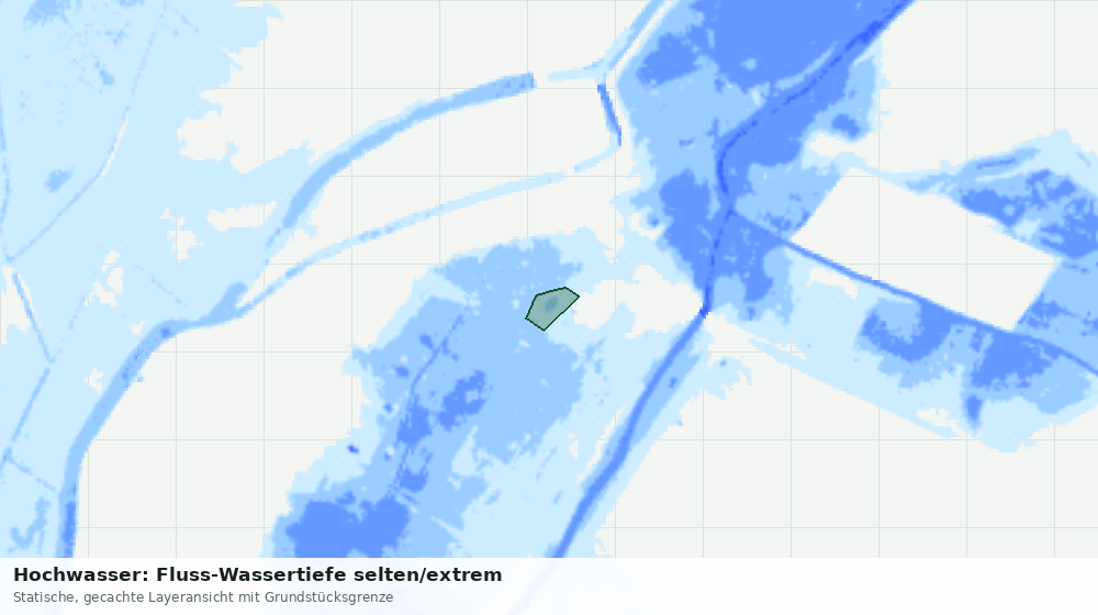 Statische Kartenansicht: Hochwasser: Fluss-Wassertiefe selten/extrem