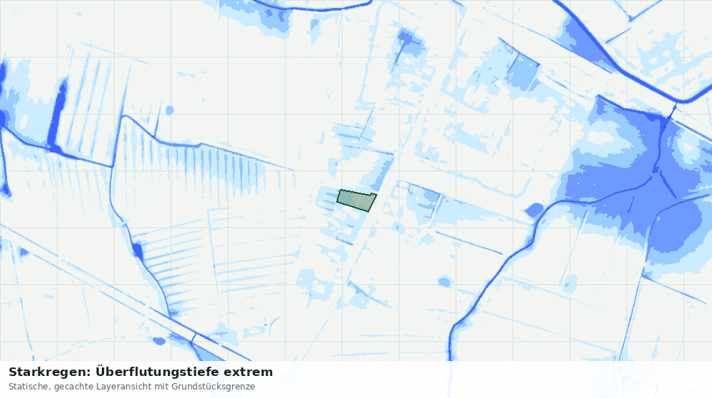 Statische Kartenansicht: Starkregen: Überflutungstiefe extrem