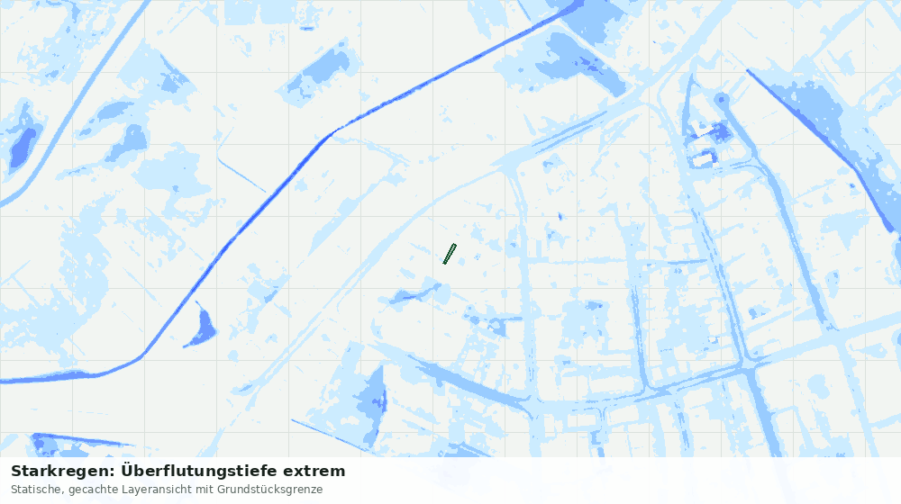 Statische Kartenansicht: Starkregen: Überflutungstiefe extrem