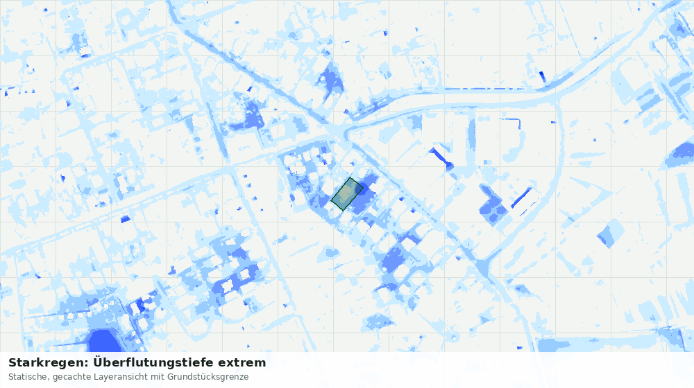 Statische Kartenansicht: Starkregen: Überflutungstiefe extrem