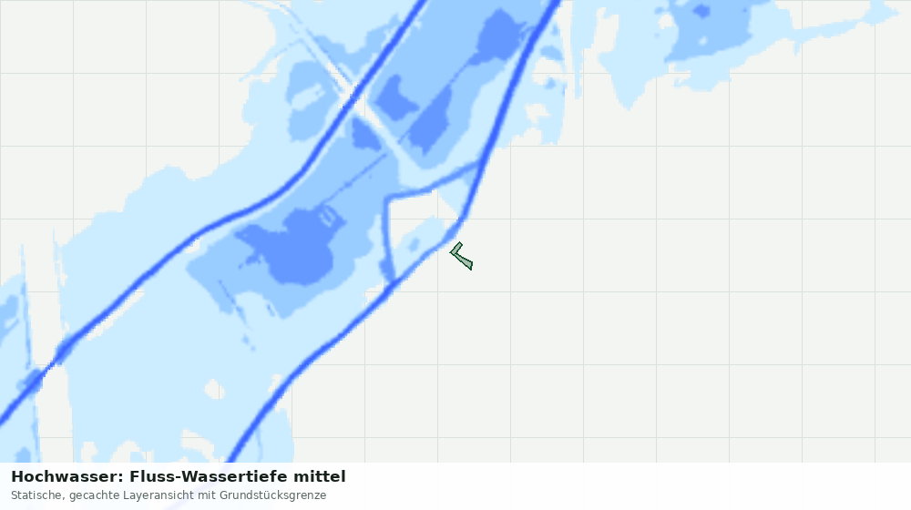 Statische Kartenansicht: Hochwasser: Fluss-Wassertiefe mittel