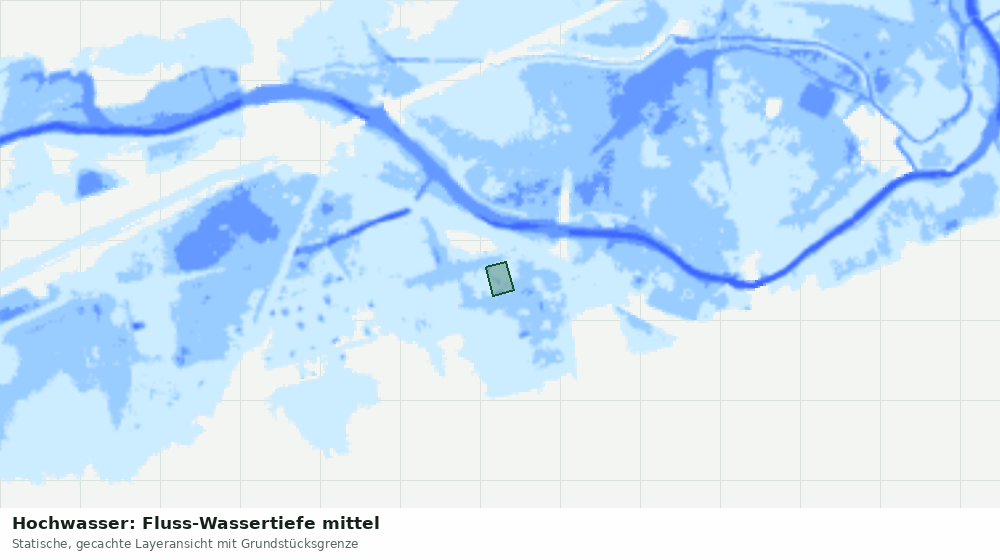Statische Kartenansicht: Hochwasser: Fluss-Wassertiefe mittel