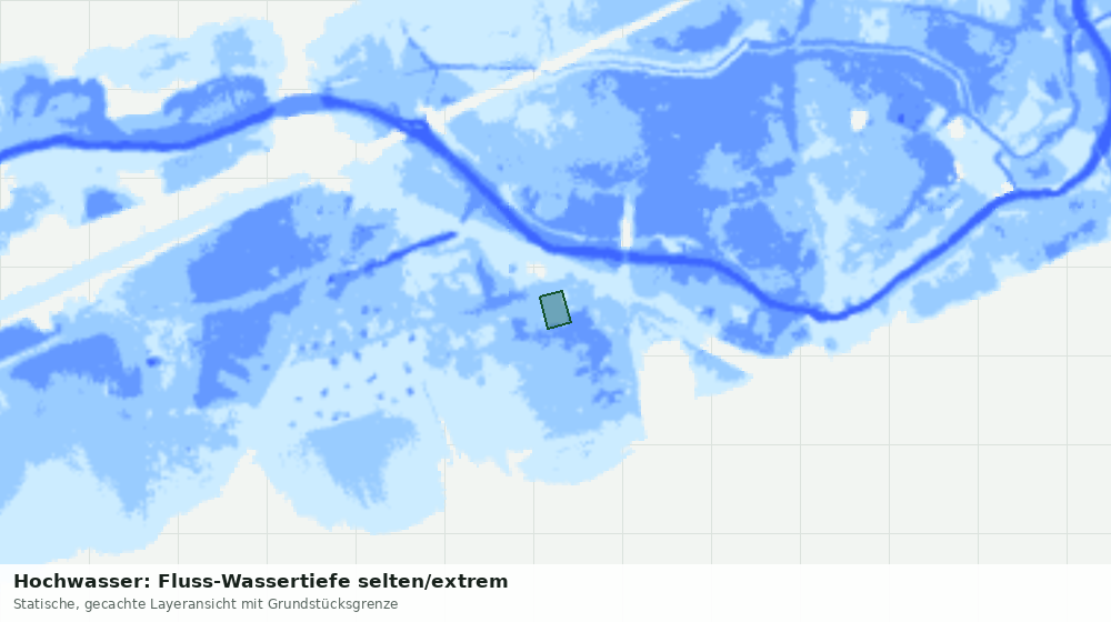 Statische Kartenansicht: Hochwasser: Fluss-Wassertiefe selten/extrem