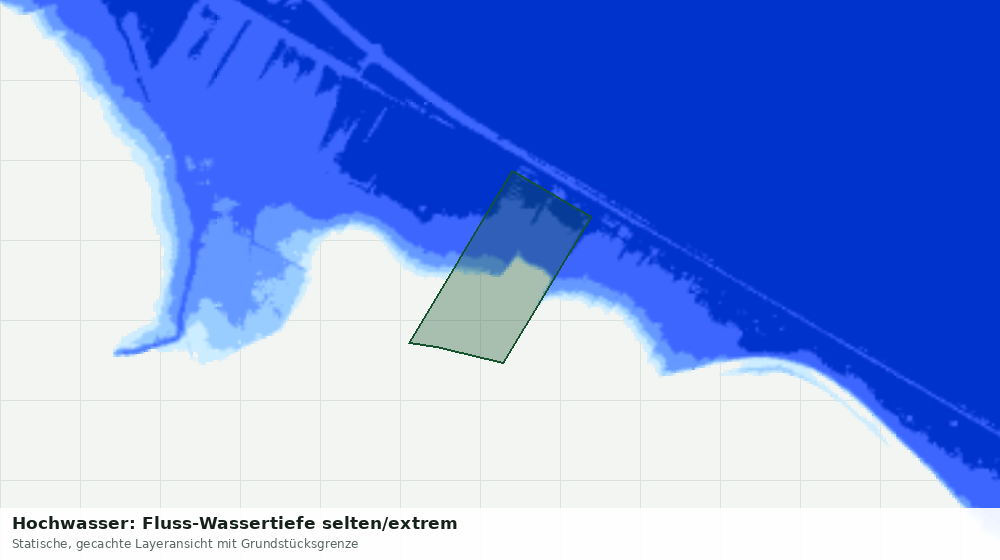 Statische Kartenansicht: Hochwasser: Fluss-Wassertiefe selten/extrem