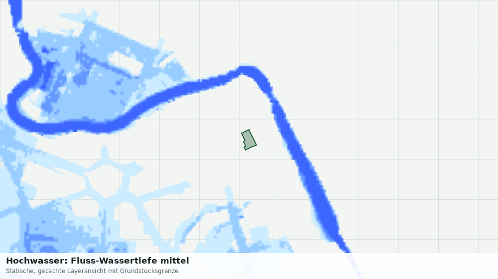 Statische Kartenansicht: Hochwasser: Fluss-Wassertiefe mittel
