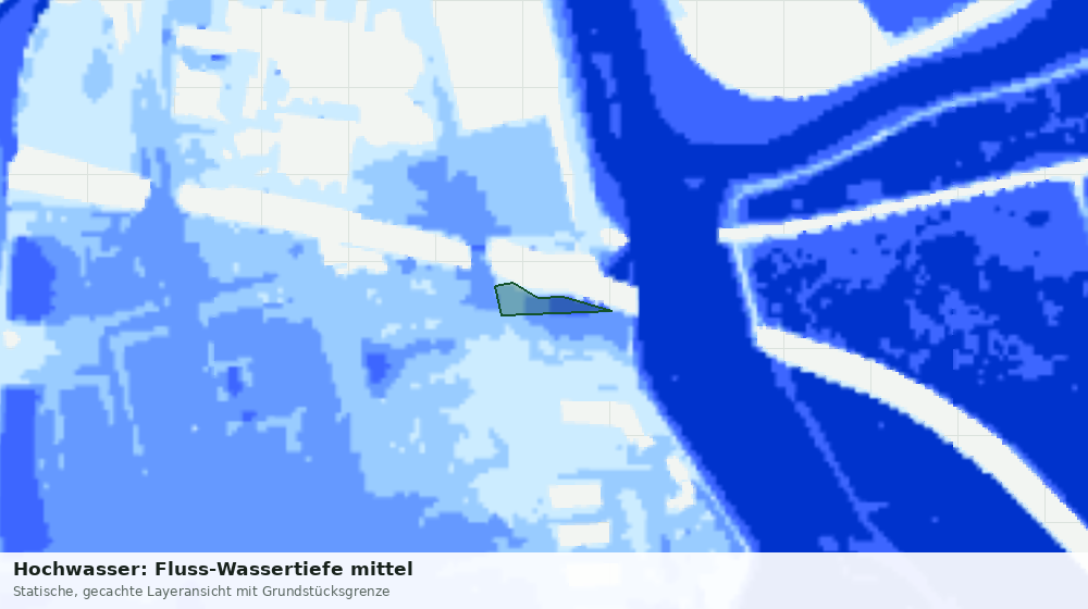 Statische Kartenansicht: Hochwasser: Fluss-Wassertiefe mittel