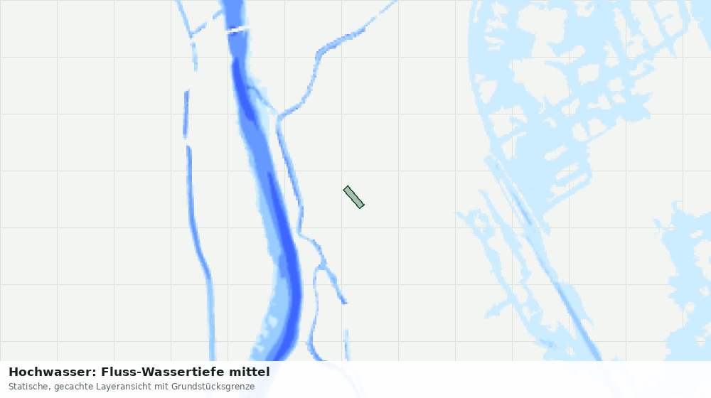 Statische Kartenansicht: Hochwasser: Fluss-Wassertiefe mittel