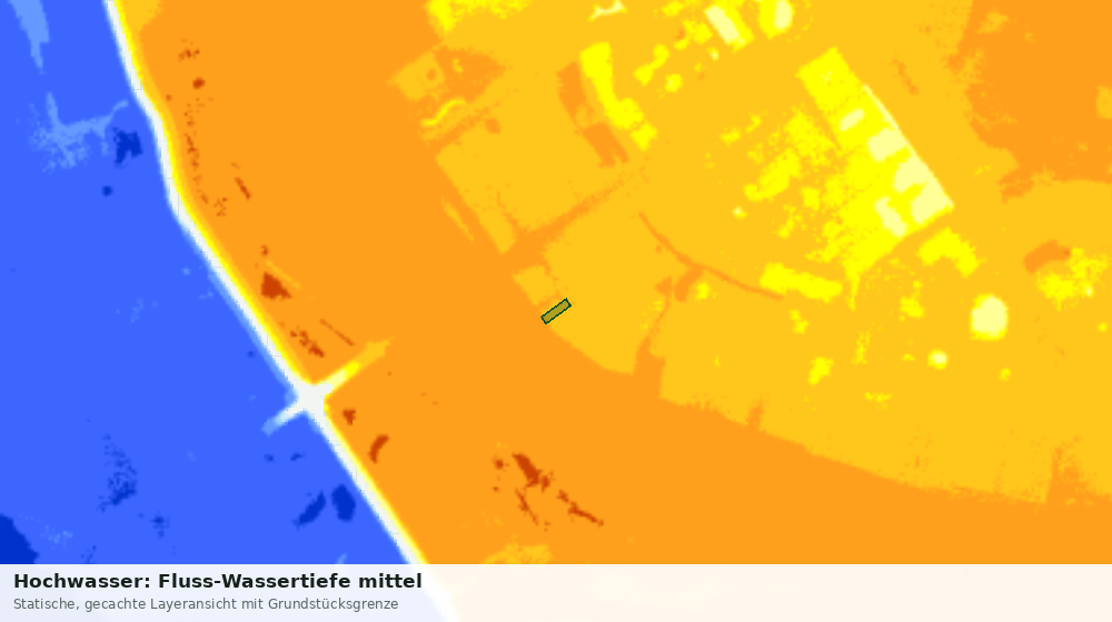 Statische Kartenansicht: Hochwasser: Fluss-Wassertiefe mittel