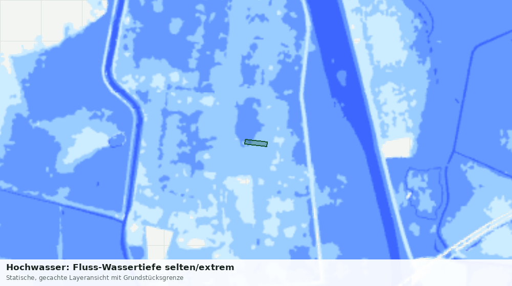 Statische Kartenansicht: Hochwasser: Fluss-Wassertiefe selten/extrem