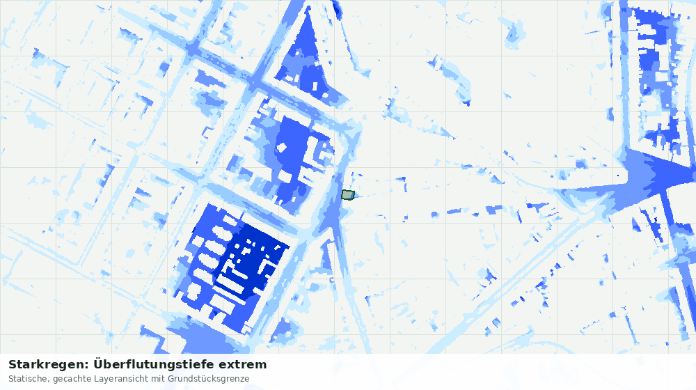 Statische Kartenansicht: Starkregen: Überflutungstiefe extrem