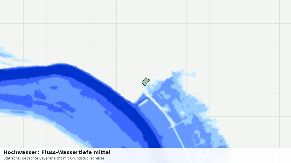 Statische Kartenansicht: Hochwasser: Fluss-Wassertiefe mittel