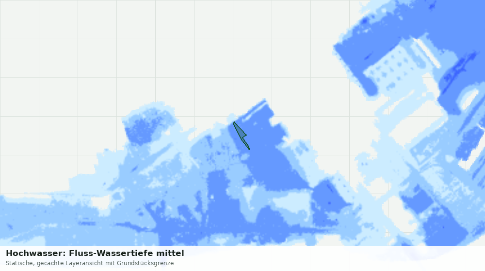 Statische Kartenansicht: Hochwasser: Fluss-Wassertiefe mittel