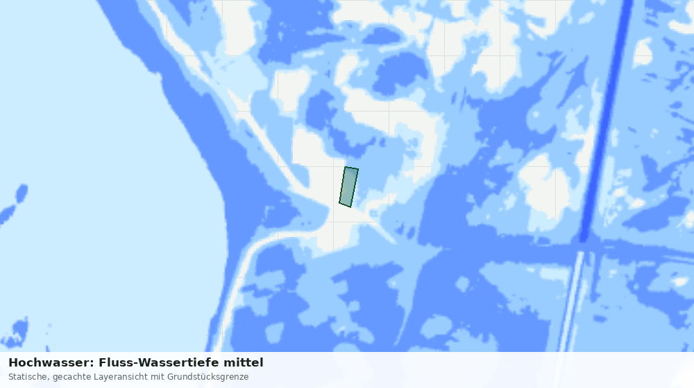 Statische Kartenansicht: Hochwasser: Fluss-Wassertiefe mittel