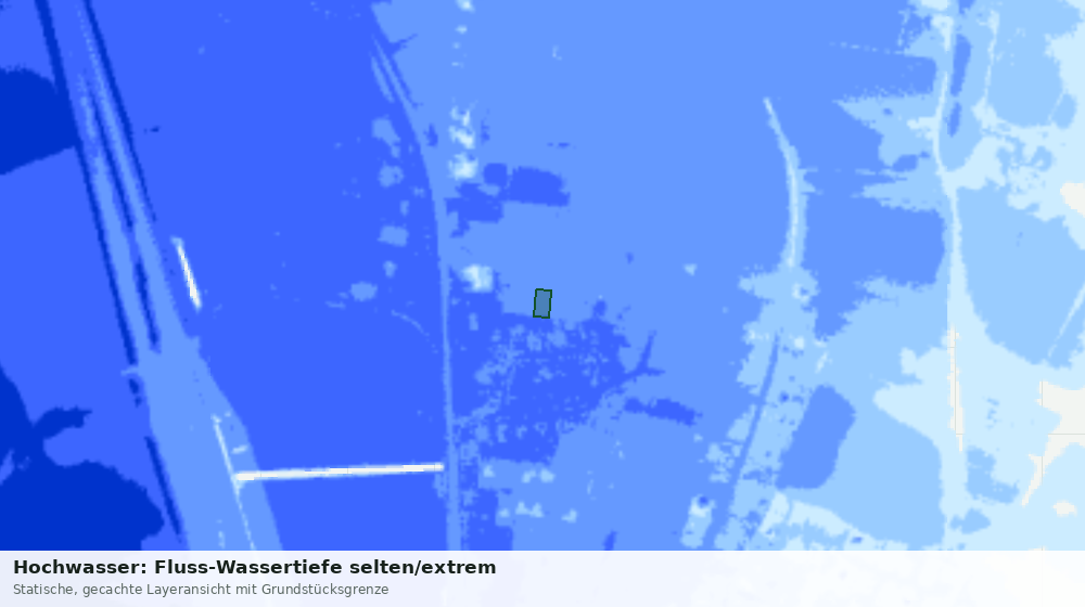 Statische Kartenansicht: Hochwasser: Fluss-Wassertiefe selten/extrem